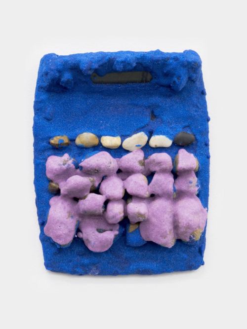 Brian Belott, Untitled (Calculator 12), 2014.  Found calculator, colored sand, stones, 7 x 6 in, 18 x 15 cm