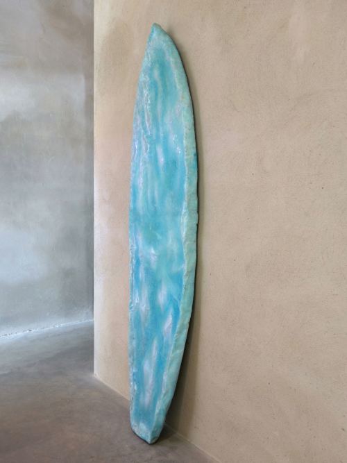 Tiril Hasselknippe, Surfboard (Light Blue), 2014. Styrofoam, resin, pigment, glasfiber 78 x 19 x 3 in, 197 x 48 x 7 cm