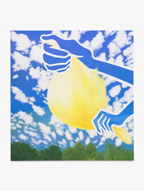 Hiejin Yoo, On Cloud 9, 2023. Oil on linen, 68 x 64 in (173 x 163 cm)