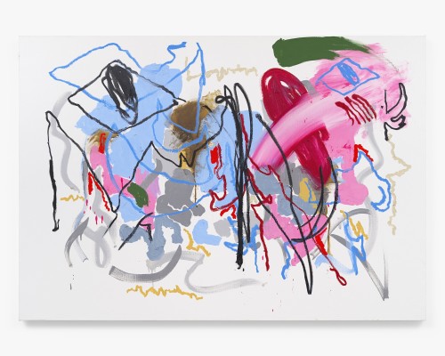 Ammon Rost, Tabula Rasa 4, 2021. Oil, acrylic, spray paint on canvas, 42 x 60 in (106 x 152 cm)