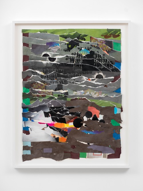 Brian Belott, The Reassembler 9, 2020. Acrylic and collage on paper, 21 x 16 in, 53 x 41 cm