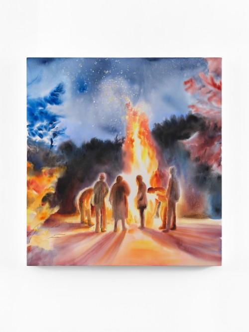 Michelle Blade, Bonfire, 2024. Acrylic on canvas, 32 x 30 in (81 x 76 cm)