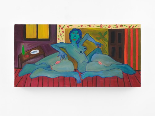 Mickey Lee, Immodest Acts, 2024. Oil on canvas, 12 x 24 in (30 x 60 cm)