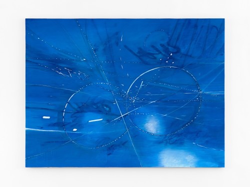 Jim Thorell, Titanic Techtonic Translucence, 2024. Acrylic on linen, 150 x 200 cm (59 x 79 in)